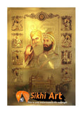 10 Sikh Gurus And Guru Granth Sahib In Harmandir Sahib In Size - 22 X 16 - sikhiart
