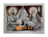 Guru Nanak Dev Ji and Guru Gobind Singh Ji Sitting down picture frame 13.5” x 11”
