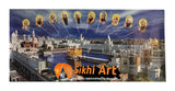 Harmandir Sahib Golden Temple Amritsar Punjab India With 10 Gurus Photo Picture Framed - 18 X 8 - sikhiart