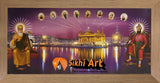 Harmandir Sahib Golden Temple Amritsar Punjab India With Sikh Gurus 2 In Size - 28 X 13 - sikhiart