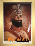 Large Guru Gobind Singh Ji Picture Frame Sepia Print In Size - 40 X 29