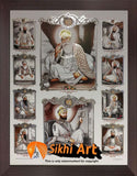 Sikh Gurus Picture Frame In Size - 36 X 25 - sikhiart