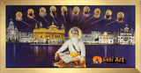 Sri Darbar Sahib Amritsar Golden Temple With Baba Deep Singh Ji In Size - 40 X 20 - sikhiart