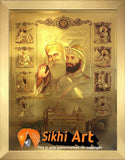 10 Sikh Gurus And Guru Granth Sahib In Harmandir Sahib In Size - 22 X 16 - sikhiart