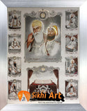 10 Sikh Gurus With Guru Granth Sahib Ji In Size - 23 X 18 - sikhiart