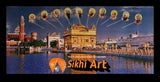 Sikh Gurus At Sri Darbar Sahib Amritsar Golden Temple With Ten Sikh Gurus In Size - 40 X 20 - sikhiart