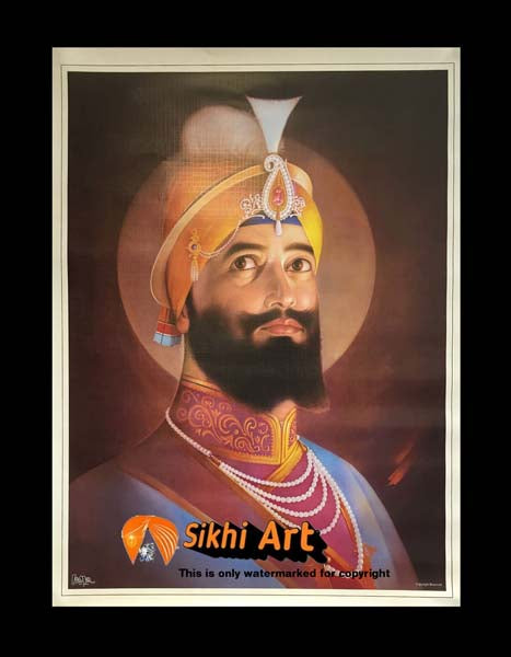 Guru Gobind Singh Ji Original Print 3 In Size - 23 X 18