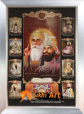 Sikh Gurus Picture Frame In Size - 36 X 25 - sikhiart