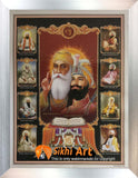 10 Sikh Gurus With Guru Granth Sahib Ji Photo Picture Framed - 20 X 14 - sikhiart
