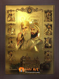 Guru Nanak Dev Ji And Guru Gobind Singh Ji And 10 Sikh Gurus In Golden Temple In Size - 16 X 12
