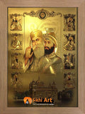 Guru Nanak Dev Ji And Guru Gobind Singh Ji And 10 Sikh Gurus In Golden Temple In Size - 16 X 12