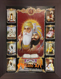 Sikh Gurus Picture Frame In Size - 12 X 8 - sikhiart
