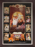 Sikh Gurus Picture Frame In Size - 36 X 25 - sikhiart