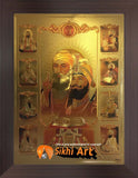 Ten Sikh Gurus With Guru Granth Sahib In Size - 12 X 8 - sikhiart
