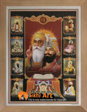 10 Sikh Gurus With Guru Granth Sahib Ji Photo Picture Framed - 20 X 14 - sikhiart