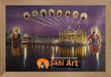 Sikh Gurus And Golden Temple Amritsar Photo Picture Framed - 20 X 14 - sikhiart