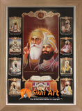 Sikh Gurus Picture Frame In Size - 36 X 25 - sikhiart