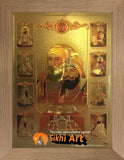 Ten Sikh Gurus With Guru Granth Sahib In Size - 12 X 8 - sikhiart