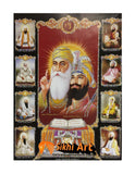 Sikh Gurus Picture Frame In Size - 12 X 8 - sikhiart