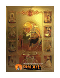 Ten Sikh Gurus With Guru Granth Sahib In Size - 12 X 8 - sikhiart