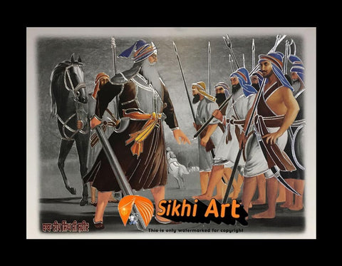 Baba Deep Singh Ji Orignal Picture Frame In Size - 12 X 9 - sikhiart