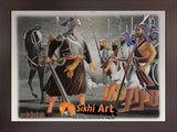 Baba Deep Singh Ji Orignal Picture Frame In Size - 12 X 9 - sikhiart