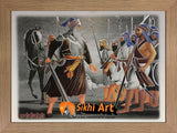Baba Deep Singh Ji Orignal Picture Frame In Size - 12 X 9 - sikhiart