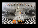 Baba Deep Singh Ji With Ten Sikh Gurus In Golden Temple Harmandir Sahib In Size - 16 X 12 - sikhiart