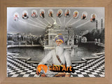 Baba Deep Singh Ji With Ten Sikh Gurus In Golden Temple Harmandir Sahib In Size - 16 X 12 - sikhiart