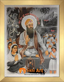 Baba Vadbhag Singh Ji Photo Picture Framed - 23 X 18 - sikhiart
