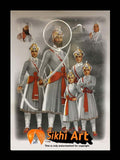 Char Sahibzade And Guru Gobind Singh Ji In Size - 12 X 9