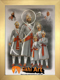 Char Sahibzade And Guru Gobind Singh Ji In Size - 12 X 9