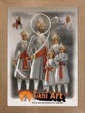 Char Sahibzade And Guru Gobind Singh Ji In Size - 12 X 9