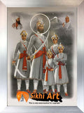 Chaar Sahibzaade With Guru Gobind Singh Ji In Size - 16 X 12
