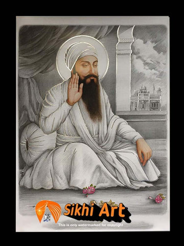 Guru Arjan Dev Ji In Size - 16 X 12 - sikhiart