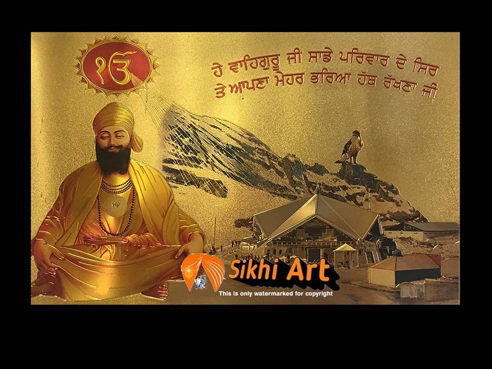 Guru Gobind Singh Ji In Hemkund Sahib In Size - 16 X 12