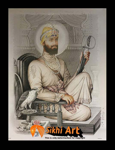 Guru Gobind Singh Ji Orignal Print In Size - 28 X 20