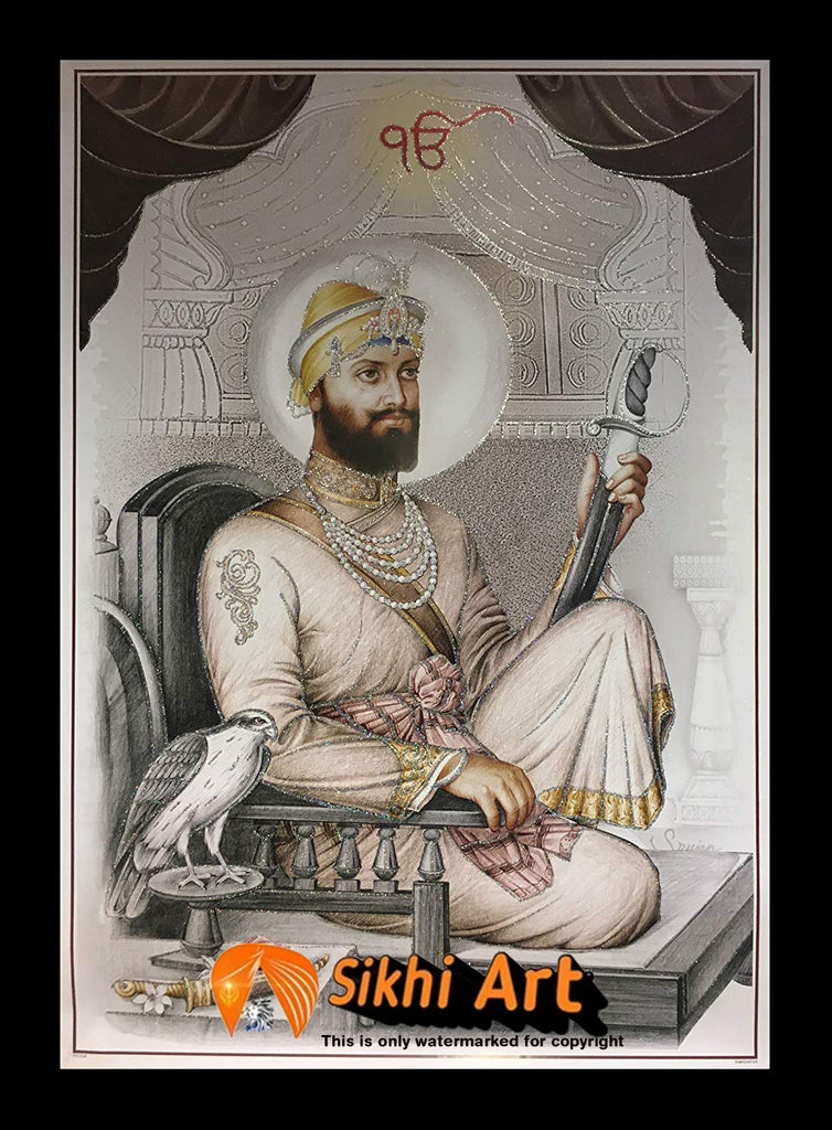 Guru Gobind Singh Ji Orignal Print In Size - 36 X 25