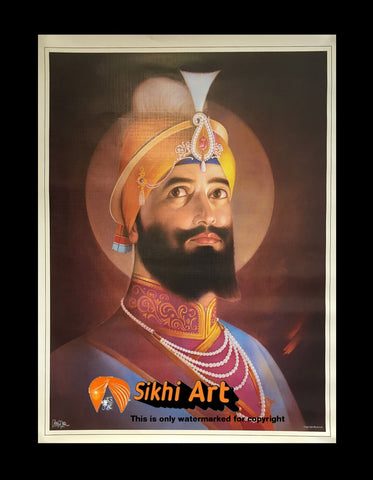 Guru Gobind Singh Ji Original Print 2 In Size - 18 X 14