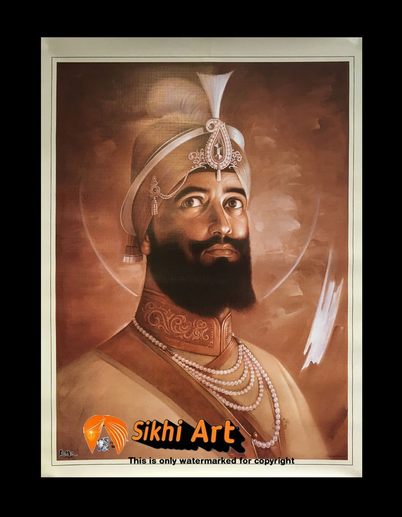 Guru Gobind Singh Ji Original Print In Size - 23 X 18