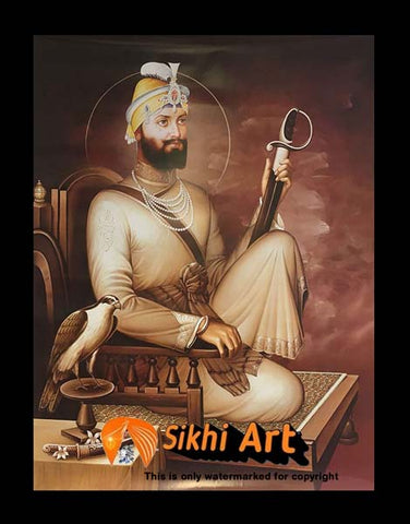 Guru Gobind Singh Ji Original Print 2 In Size - 23 X 18