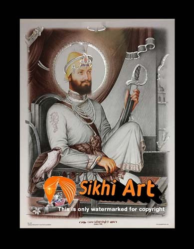 Guru Gobind Singh Ji Picture Frame In Size - 12 X 9