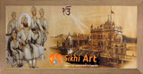 Guru Gobind Singh Ji With Chaar Sahibzaade In Hazoor Sahib In Size - 18 X 8