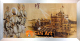 Guru Gobind Singh Ji With Chaar Sahibzaade In Hazoor Sahib In Size - 18 X 8