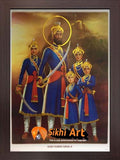 Guru Gobind Singh Ji With Chaar Sahibzaade Photo Picture Framed - 23 X 18