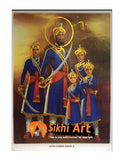 Guru Gobind Singh Ji With Chaar Sahibzaade Photo Picture Framed - 23 X 18