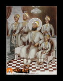 Guru Gobind Singh Ji With Family Picture Frame In Size - 12 X 9
