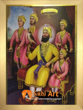 Guru Gobind Singh Ji With Family Picture Frame 2 In Size - 12 X 9