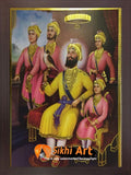 Guru Gobind Singh Ji With Family Picture Frame 2 In Size - 12 X 9