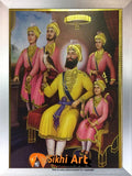 Guru Gobind Singh Ji With Family Picture Frame 2 In Size - 12 X 9